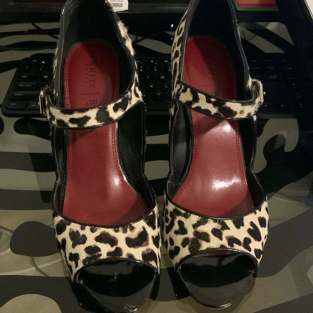 White House Black Market "Ryan" Pony Hair Heels
